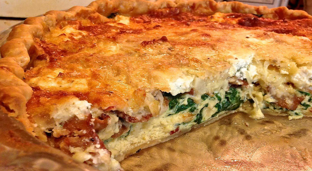 Bacon, Cheese & Spinach Quiche